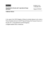 Выступление Постоянного представителя Республики Беларусь при ОБСЕ В.Воронецкого - В отношении событий на западе Казахстана