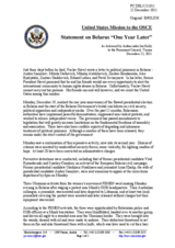 Statement by the Delegation of the United States on the situation in Belarus