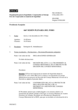 Diario de la 666ª Sesión plenaria del Foro de Cooperación en materia de Seguridad