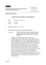 Journal of the 670th Plenary Meeting of the Forum for Security Co-operation