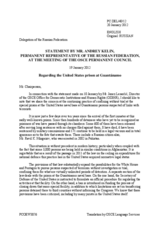 Statement by the Delegation of the Russian Federation on the continued operation of the Guantanamo Bay detention facility