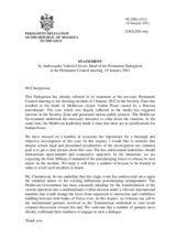 Statement by the Delegation of Moldova on the recent incident in the security zone of the Transdniestrian conflict