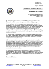 Statement by the Delegation of the United States on the Ukraine’s Chairmanship of the OSCE in 2013
