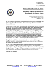 Statement by the Delegation of the United States in response to the statement by the Delegation of Belarus on the freedom of expression in some European Union member States and the United States of America