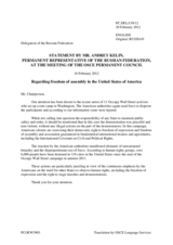 Statement by the Delegation of the Russian Federation on the freedom of assembly in the United States of America