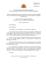 Statement by the Delegation of Bulgaria on the follow-up to the recommendations contained in the ODIHR report on the presidential and municipal elections held in Bulgaria on 23 and 30 October 2011