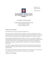 Statement by the Delegation of Norway, also on behalf Canada, on the case of Mr. A. Byalyatski in Belarus