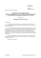 Statement by the Delegation of the Russian Federation on the case of Mr. A. Byalyatski in Belarus