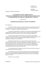 Statement by the Delegation of the Russian Federation on the parliamentary elections in Kazakhstan, held on 15 January 2012