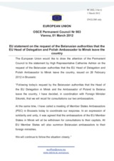 Statement by the Danish Presidency of the Council of the EU on the current developments in Belarus