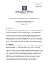 Statement by the Delegation of Norway on the presidential elections in the Russian Federation, held on 4 March 2012