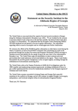 Statement by the Delegation of the United States on the recent developments in Georgia