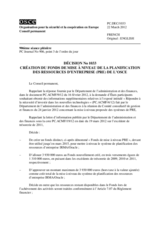 Décision No. 1033 du Conseil permanent