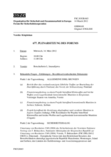 Journal der 677. Plenarsitzung des Forums