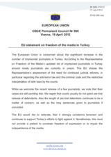 Statement by the Danish Presidency of the Council of the EU on the freedom of the media in Turkey