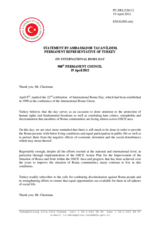 Statement by the Delegation of Turkey on the International Roma Day, celebrated on 8 April 2012