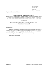 Statement by the Delegation of the Russian Federation on the tolerance and non-discrimination in the Russian Federation