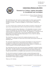 Statement by the Delegation of the United States on the safety of journalists in Azerbaijan and Kazakhstan