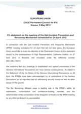 Statement by the Danish Presidency of the Council of the EU on the postponement of the thirty-sixth meeting of the Gali Incident Prevention and Response Mechanism (IPRM), planned to be held on 24 April 2012