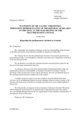 Statement by the Delegation of Belarus on the parliamentary election in Armenia, held on 6 May 2012