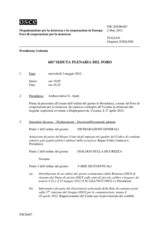 Giornale della 681a Seduta plenaria del Foro di cooperazione per la sicurezza