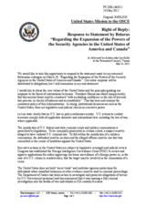 Statement by the Delegation of the United States in response to a statement made by Belarus at the 907th meeting of the Permanent Council on the expansion of the powers of the security agencies in the United States of America and Canada