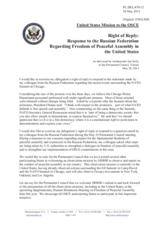 Statement by the Delegation of the United States in response to a statement made by the Russian Federation at the 911th meeting of the Permanent Council on freedom of assembly in the United States of America