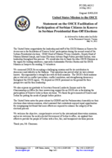 Statement by the Delegation of the United States in response to the report on the activities of the Chairperson-in-Office regarding the press release issued by the CiO on voting in Kosovo in the second round of the Serbian presidential elections