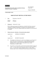 Journal of the 684th Plenary Meeting of the Forum for Security Co-operation