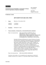 Diario de la 680ª Sesión plenaria del Foro de Cooperación en materia de Seguridad 