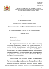 Statement by the Delegation of Georgia in response to the address by the Deputy Prime Minister and Minister of Foreign Affairs of Albania, H.E. Edmond Haxhinasto