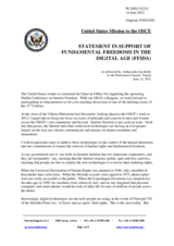 Statement by the Delegation of the United States on the fundamental freedoms in the digital age