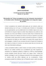 Déclaration de l’Union européenne sur les violences récurrentes à la frontičre entre l’Arménie et l’Azerbaïdjan et le long de la ligne de contact