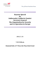 Keynote Speech by OSCE Secretary General Lamberto Zannier Keynote Speech by OSCE Secretary General Lamberto Zannier