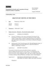 Journal of the 686th Plenary Meeting of the Forum for Security Co-operation