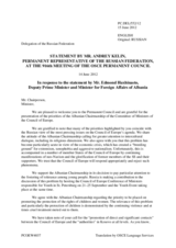 Statement by the Delegation of the Russian Federation in response to the address by the Deputy Prime Minister and Minister of Foreign Affairs of Albania, H.E. Edmond Haxhinasto