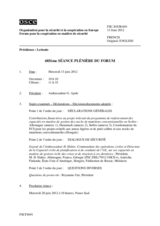 Journal de la 685ème séance plénière du Forum