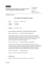 Diario de la 685ª Sesión plenaria del Foro de Cooperación en materia de Seguridad  