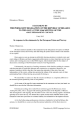 Statement by the Delegation of Belarus in response to statements by the Cypriot Presidency of the Council of the EU and by the Delegation of Norway on the situation in Belarus