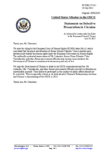 Statement by the Delegation of the United States on the recent developments in Ukraine