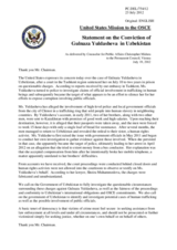 Statement by the Delegation of the United States on the case of Ms. Gulnaza Yuldasheva in Uzbekistan