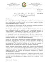 Statement by the Delegation of Azerbaijan on the “presidential elections” in Nagorno-Karabakh, to be held on 19 July 2012