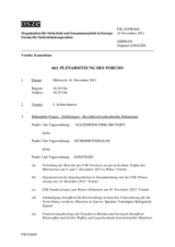 Journal der 663. Plenarsitzung des Forums