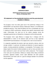 Statement by the Belgian Presidency of the Council of the European Union on the presidential elections in Belarus, held on 19 December 2010