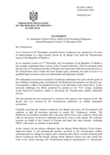 Statement by the Delegation of Moldova on the cases of Mr. E. Vardanean and Mr. I. Cazak