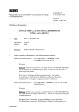Journal de la 845ème séance spéciale du Conseil permanent