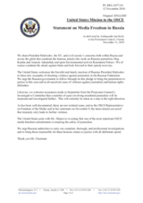 Statement by the Delegation of the United States on the case of the journalist Mr. Oleg Kashin