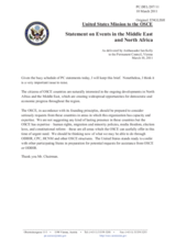 Statement by the Delegation of the United States on the recent events in the Middle East and North Africa