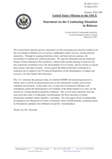 Statement by the Delegation of the United States on the situation in Belarus and post-election trial monitoring by the ODIHR