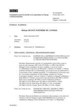Journal de la 843ème séance plénière du Conseil
